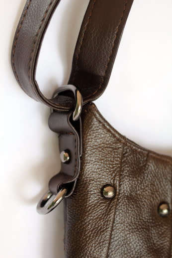 LORENZ GENUINE ITALIAN BROWN PATCHWORK LEATHER BOHO BAG