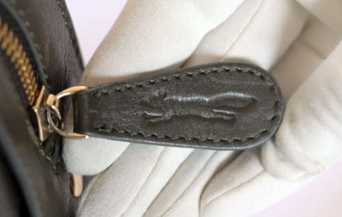 GENUINE LEATHER PAUL COSTELLOE SATCHEL-TYPE HANDBAG, OLIVE GREEN BRAND NEW SUPERB QUALITY