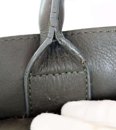 GENUINE LEATHER PAUL COSTELLOE SATCHEL-TYPE HANDBAG, OLIVE GREEN BRAND NEW SUPERB QUALITY