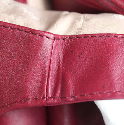 GENUINE LEATHER `PATRICK COX` HOBO HANDBAG, MAROON WITH GENUINE HIDE DETAIL BRAND NEW