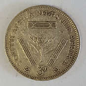 1944 SA Union Three Pence (3d)