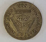 1955 SA Union Three Pence (3d)