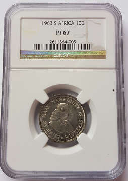 1963 RSA 10 Cent (10c) NGC PF 67 - **Finest Known (1/9)