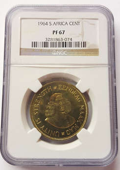 1964 RSA 1 Cent (1c) NGC PF 67 - **Second Finest (only 1 better graded)