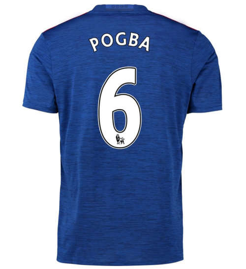 MANCHESTER UNITED AWAY BLUE SHIRT +POGBA 6 +LARGE