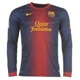 2013  BARCELONA HOME SHIRT+LONG SLEEVE SMALL SIZE ONLY+XAVII+FREE SHIPPING+EURO 2012 SHIRTS