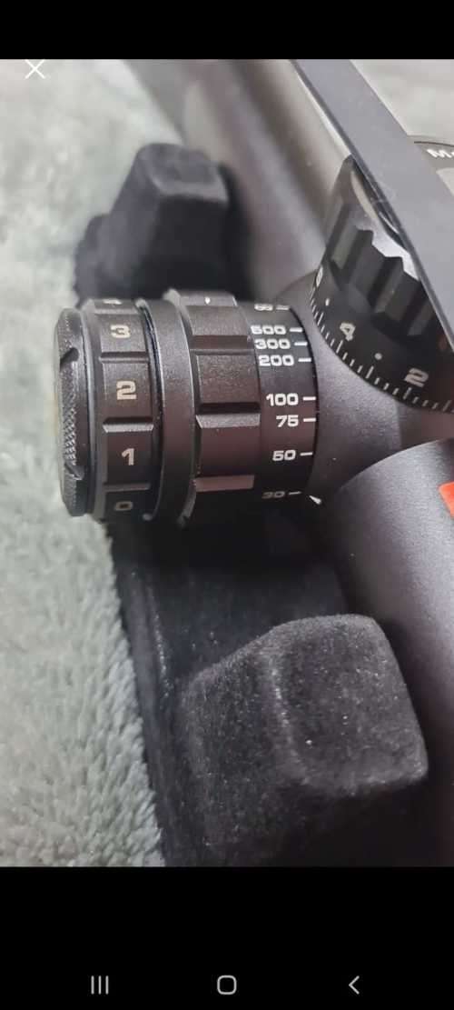 DescriptionNikko Stirling Diamond illuminated 6-24x50 Hold fast scope.