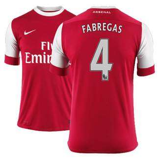 2011 ARSENAL HOME SHIRT + FABREGAS 4 +LARGE ONLY+ FREE SHIPPING