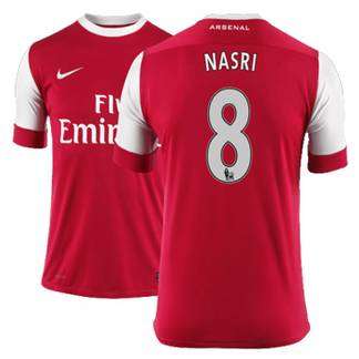 2011 ARSENAL HOME SHIRT + NASRI 8+  MEDIUM + FREE SHIPPING