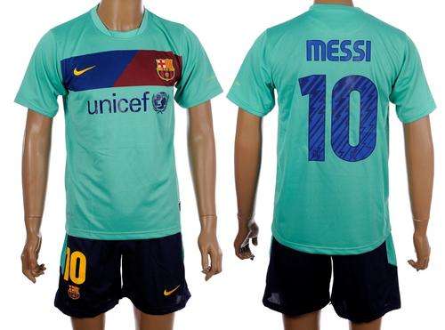2011 BARCELONA AWAY SHIRT AND SHORTS + MESSI 10+ SIZE SMALL + FREE SHIPPING