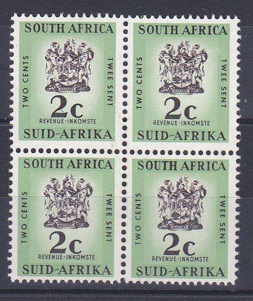 SOUTH AFRICA 2c REVENUES - SMALL FORMAT USED FOR CHEQUES