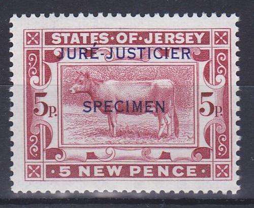 JERSEY 5p REVENUE OVERPRINTED SPECIMEN