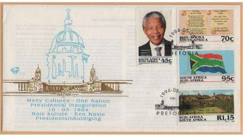 SOUTH AFRICA MANDELA 1994 INAUGURATION FIRST DAY COVER 6.3b