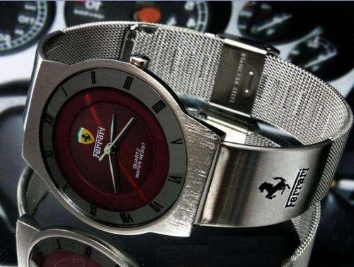 !!  Ferrari Watch Shiny Maroon claret Face !!