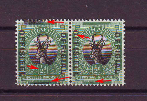 South Africa- Union Officials-varieties and errors   - see scan