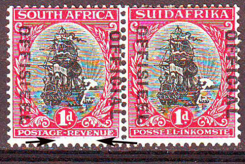 South Africa- Union OFFICIALS - Varieties & Errors--see scan