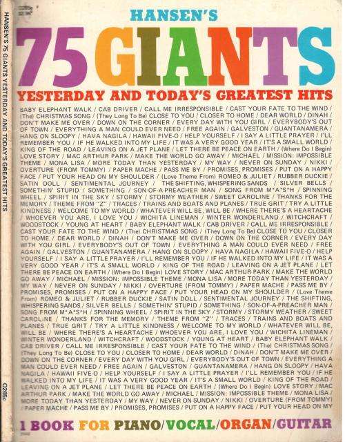 Hansen's 75 Giants  --  Sheet Music
