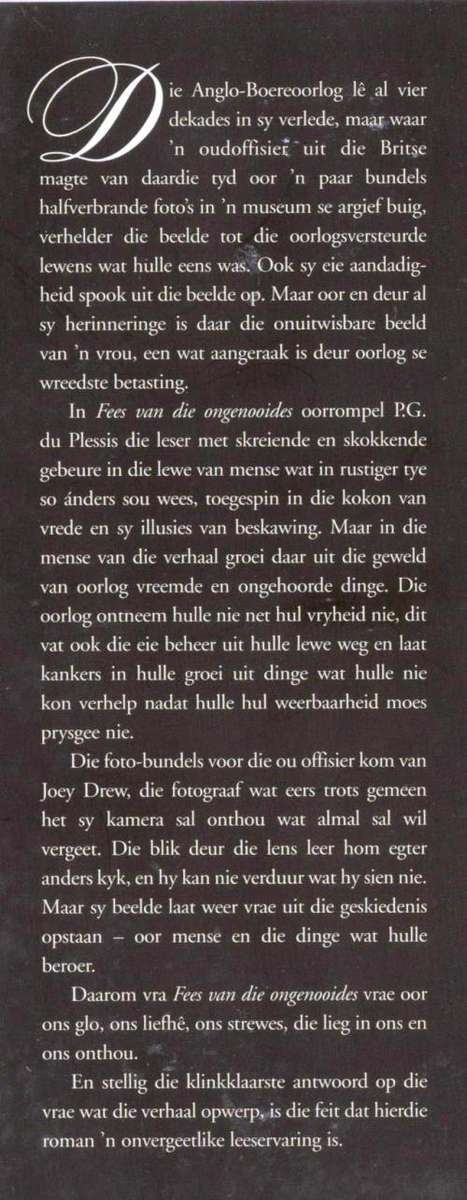 Fees van die Ongenooides  --  P G du Plessis