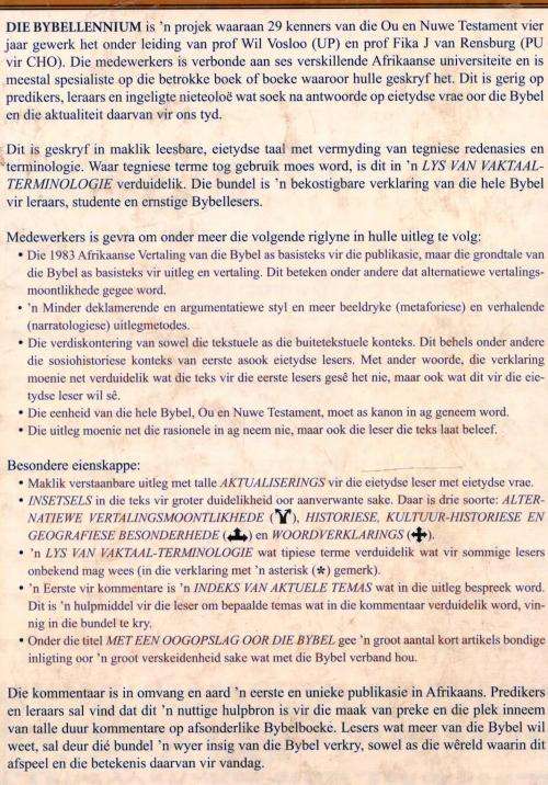 Die Bybellennium  --  Wil Vosloo en Fika J van Rensburg