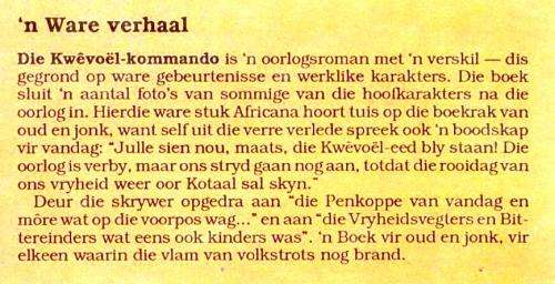 Die Kwevoel Kommando  --  J H van Dyk