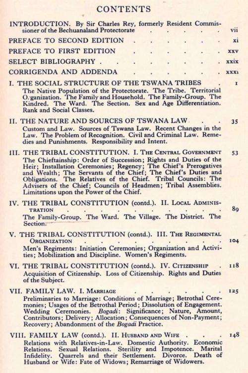 A Handbook of Tswana Law and Custom  --  I Shapera