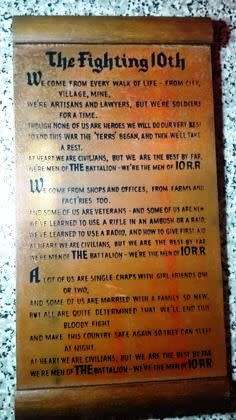 The Fighting 10th Copper Plaque  -  Rhodesiana