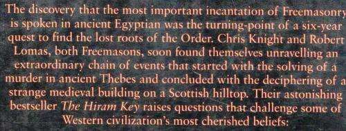 The Hiram Key  -  Christopher Knight and Robert Lomas