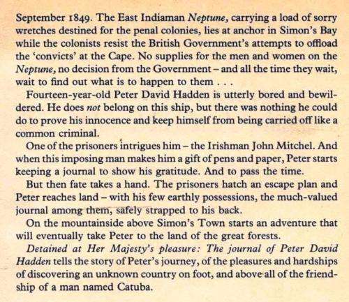 Detained at Her Majesty's Pleasure: the Journal of Peter David Hadden