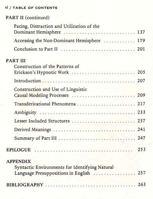 Patterns of the Hypnotic Techniques Of Milton H Erickson  Vol 1