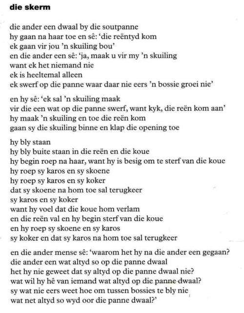 DIE STERRE SE "TSAU" --  Xam-gedigte van Dia!kwain --  Antjie Krog