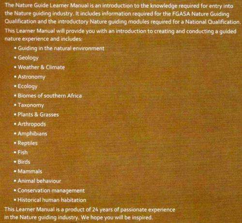 Nature Guide Learner Manual  --  Grant and Gillie Hine