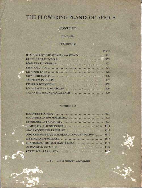 The Flowering Plants of Africa  - Vol 46 - D J B Killick