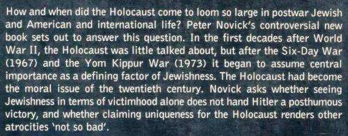 The Holocaust and Collective Memory --  Peter Novick