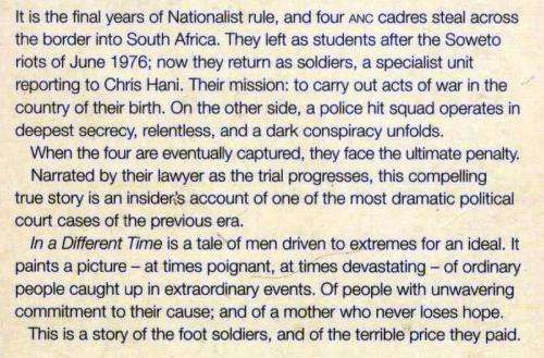 In a Different Time - The Inside Story of the Delmas Four  -  Peter Harris