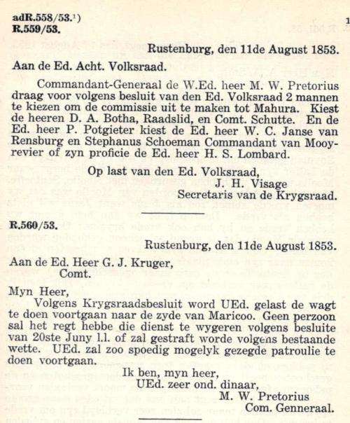 Transvaalse Argiefstukke 1850 - 1853