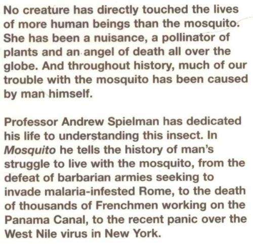 Mosquito  -  Andrew Spielman and Michael D'Antonio