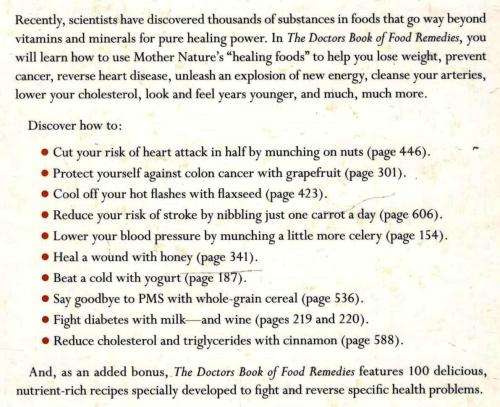 The Docters Book of Food Remedies  --  Selene Yeager