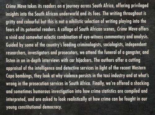 Crime Wave -- The South African Underworld and its Foes  - Jonny Steinberg