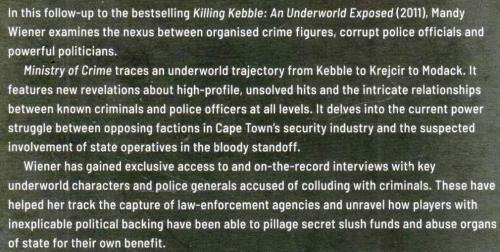 Ministry of Crime  --  An Underworld  Explored  --  Mandy Wiener