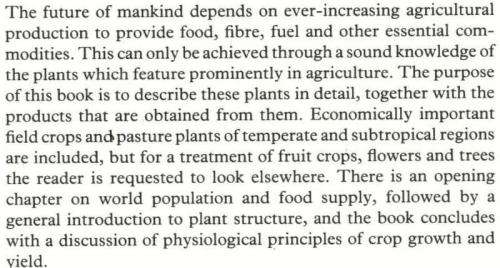 Agricultural Plants  -  R HM Langer and G D Hill