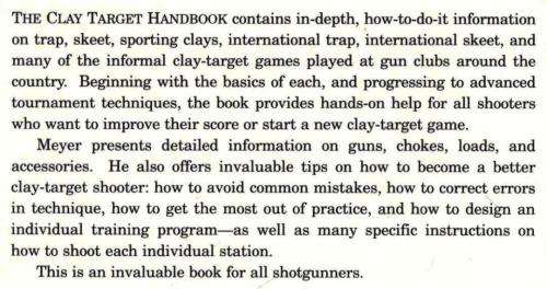 Clay Target Handbook  --  Jerry Meyer