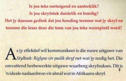 Stylboek - Riglyne vir Paslik Skryf  -  Piet du Toit en Wanda Smith
