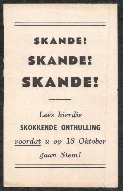 Skande !   --  Verkiesingspamflet