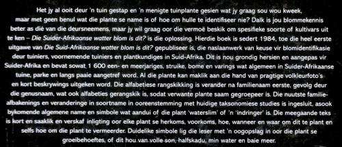 Watter Blom is dit ?  Kristo Pienaar en Gideon F Smith