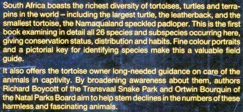 The South African Tortoise Book  -  A Guide to South African Tortoises Terrapins and Turtles
