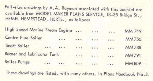High Speed Marine Steam Engine  A A Rayman