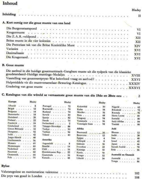 Goue Munte  --    Gold Coins  --  Volkskas