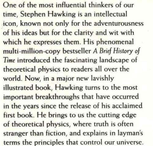 The Universe in a Nutshell  --  Stephen Hawking