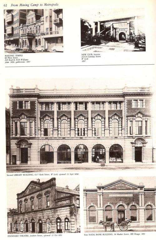 From Mining Camp to Metropolis  -  The Buildings of Johannesburg 1886 - 1940  --  G van der Waal