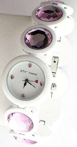 BETSEY JOHNSON Pink Crystal Ladies Watch